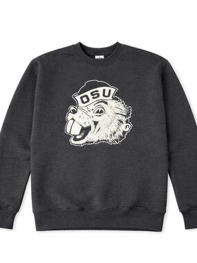 Champion Charcoal Crewneck with Cream OSU Mascot Graphic